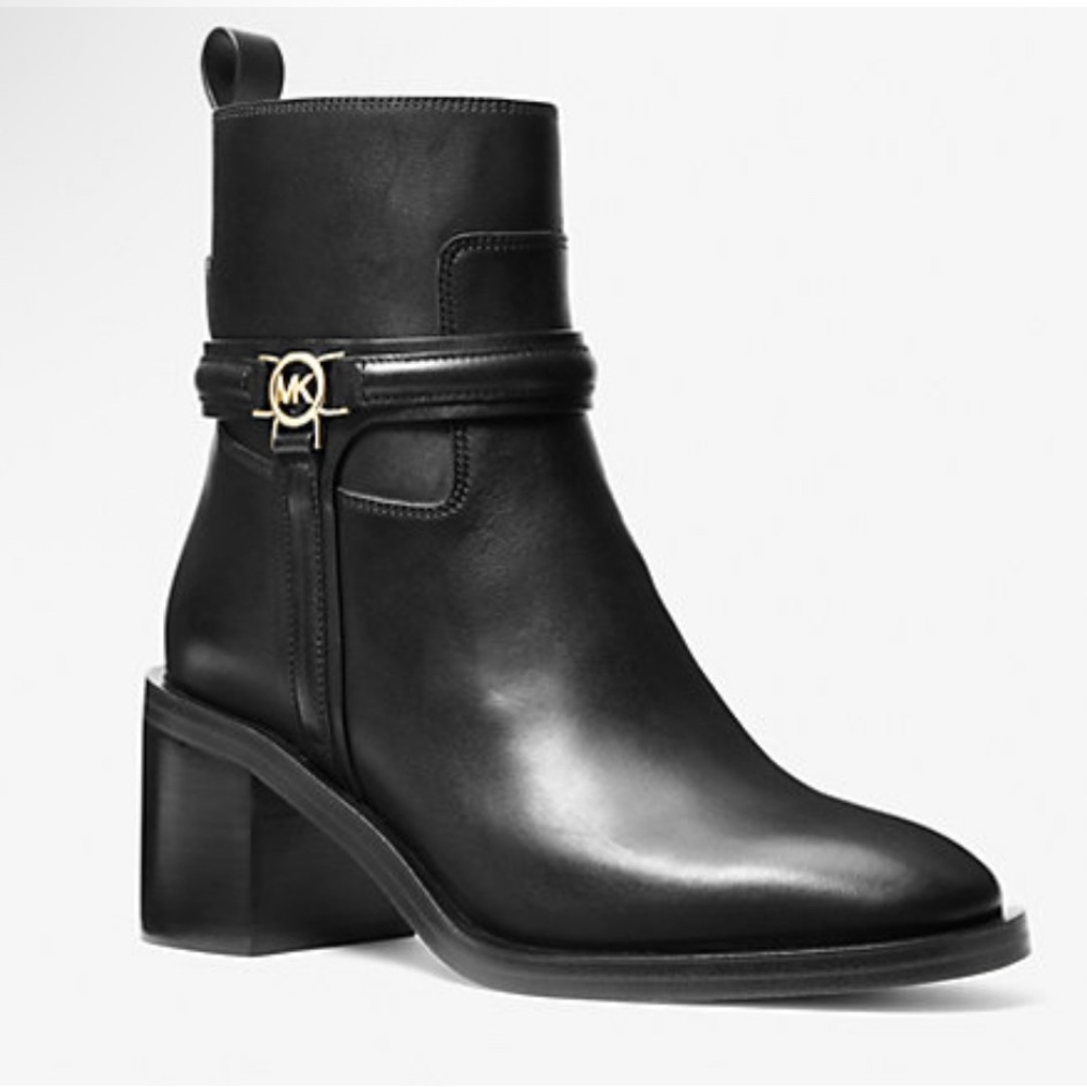 Michael Kors Black Leather Ankle Booties
